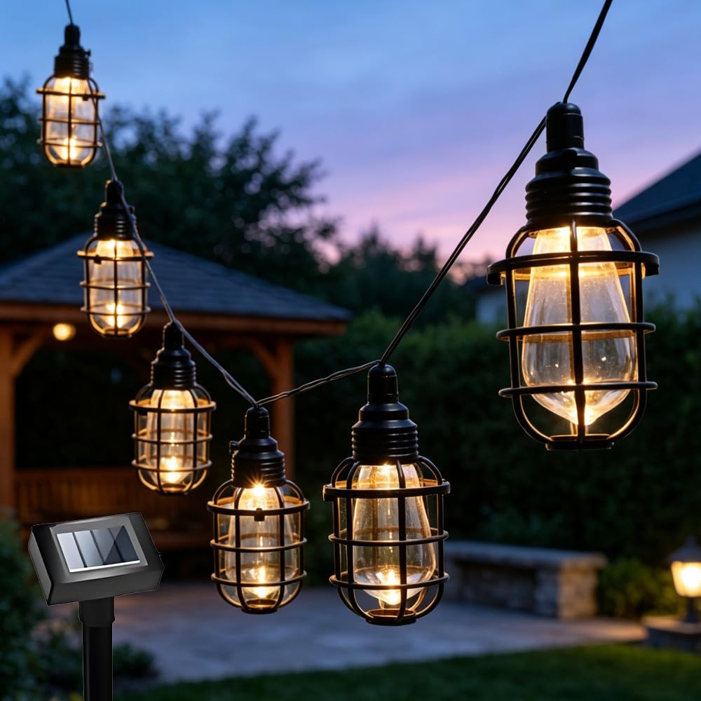 Wrqioo Black Solar Bulb Lights Outdoor Garden For Patio Lawn Yard Fence