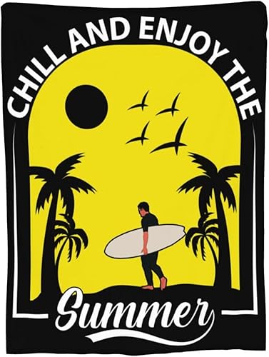 Miniatura 9 de Chill and Enjoy The Summer Throw Blanket for Couch Bed Sofa Soft and Comfortable Blankets 60"x50" Anti-Pilling Flannel Blanket