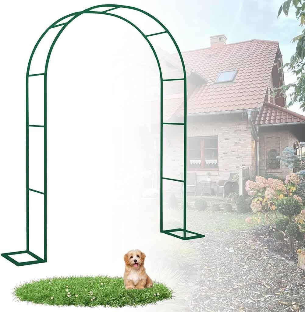Outdoor Metal Garden Arch Heavy Duty Rose Arbor Climbing Plants Support Archway Large Wedding Arches 140Cm 180Cm 240Cm 120Cm Wide,Green,W1.8M*H2.2M