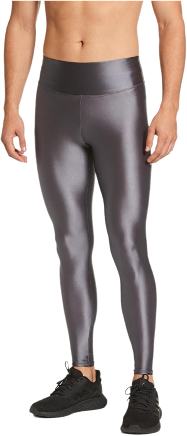 Agoky Men Shiny Leggings Oil Glossy Tights Stretchy Metallic Yoga Pants for Club Party Workout