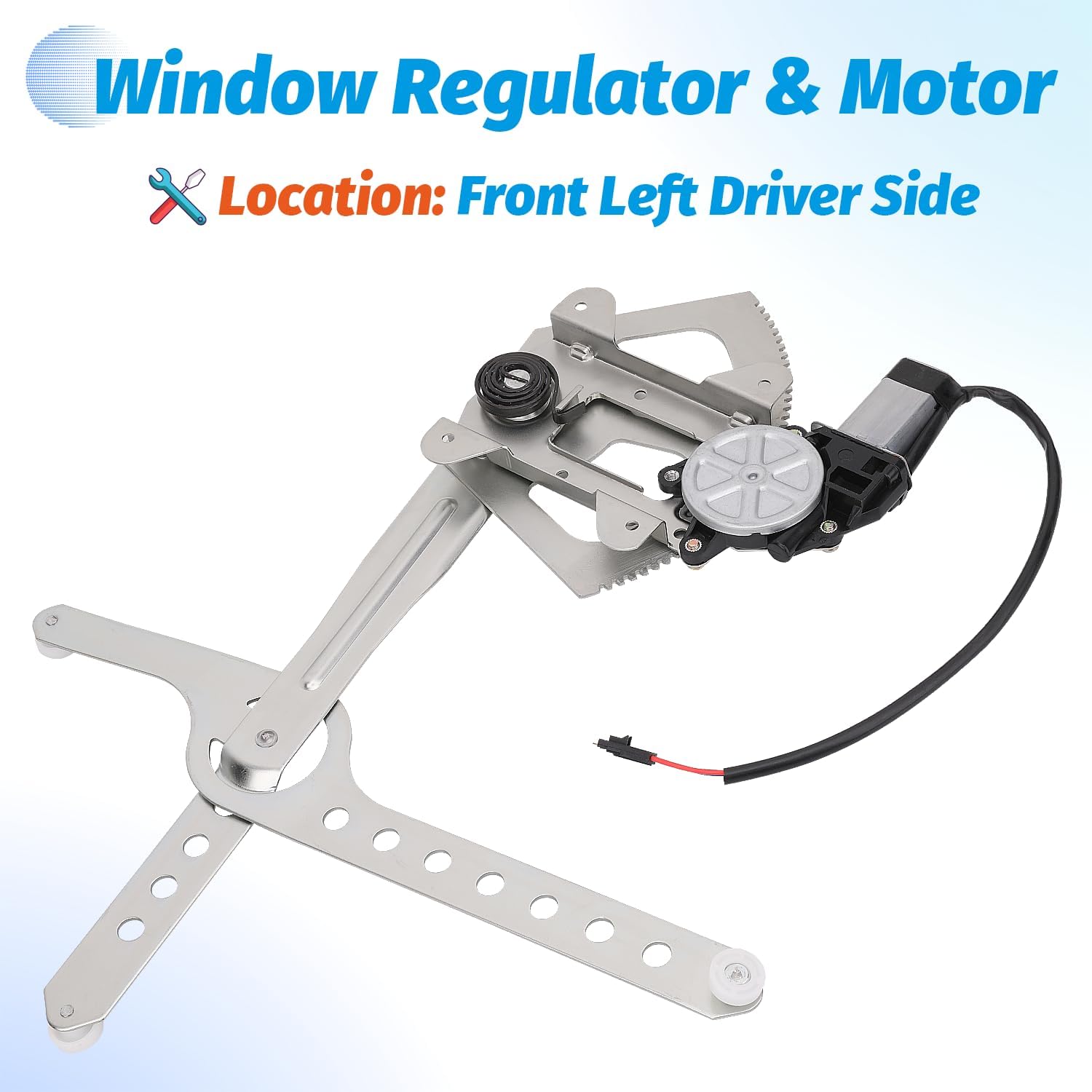 Vurkcy Front Driver & Passenger Side Power Window Regulator with Motor Compatible with Chevy/GMC C1500 C2500 C3500 K1500 K2500 K3500, Chevy Blazer Tahoe, GMC Yukon 88-02, Replace OEM 741-655 741-654