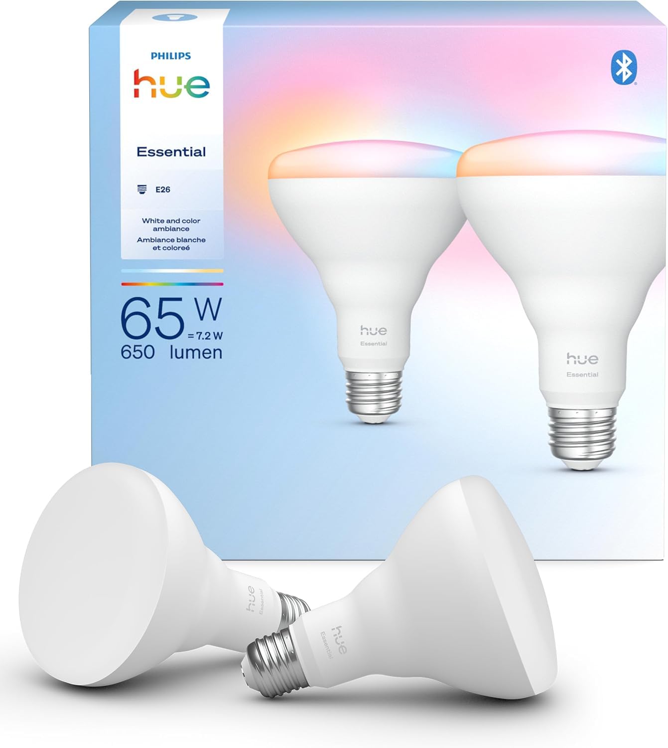 Philips Hue Essential Smart LED BR30 Bulb 2-Pack