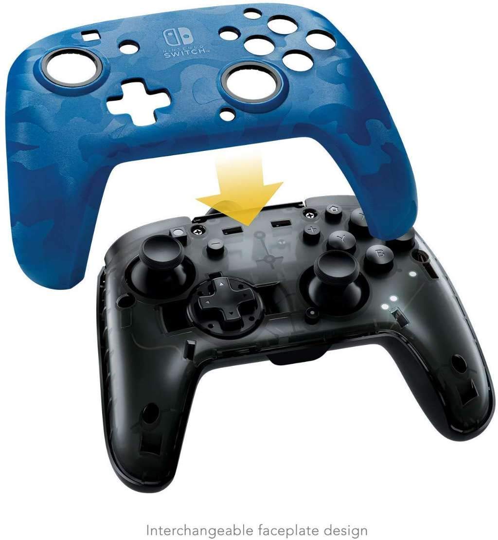 Amazon.com: PDP Gaming Wired Pro Controller Faceplate: Blue Camo
