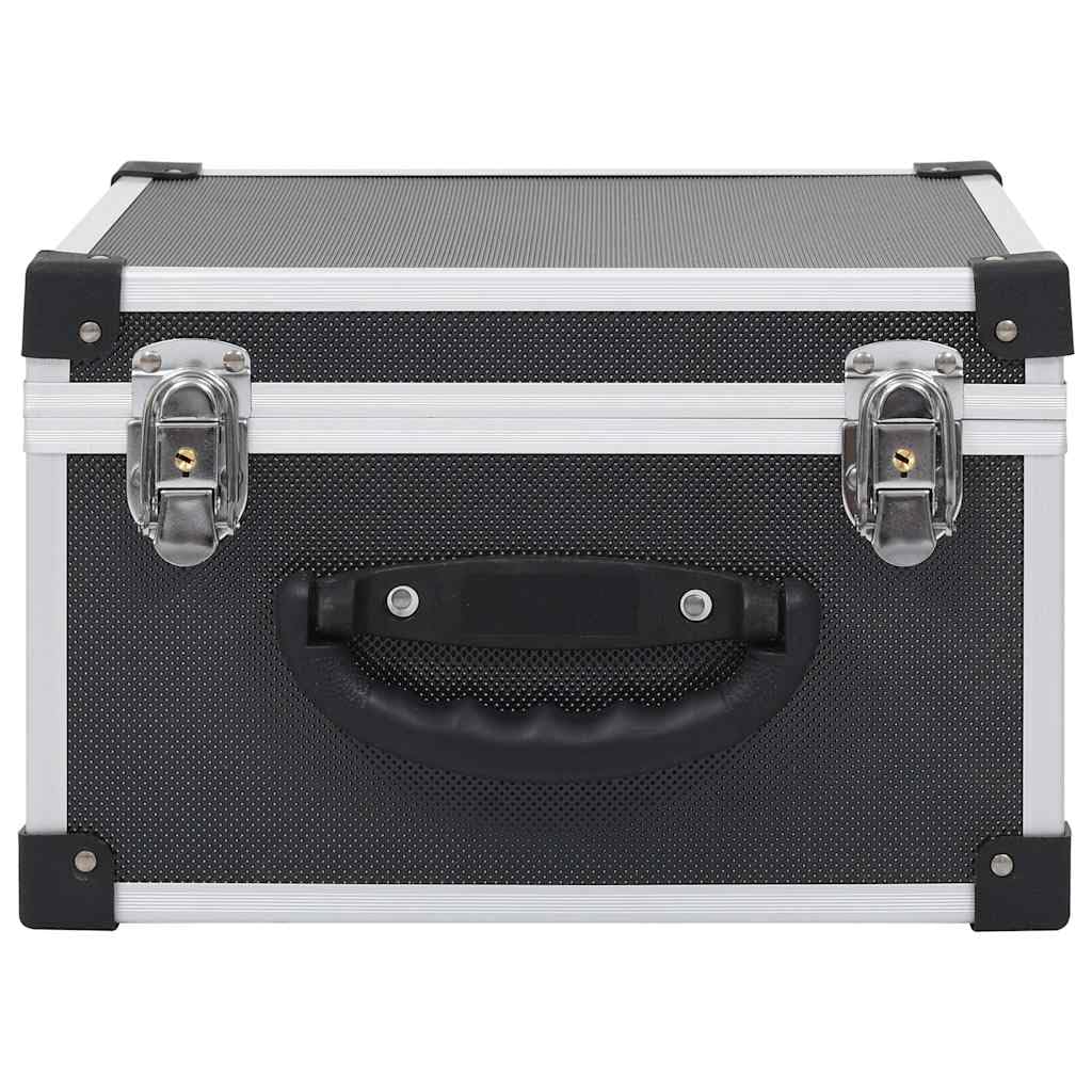 vidaXL CD Koffer für 40 CDs mit 2 Schlüsseln DJ Case Box Alukoffer Aufbewahrungsbox Transportbox Sortimentskoffer Aluminium ABS Schwarz DVD