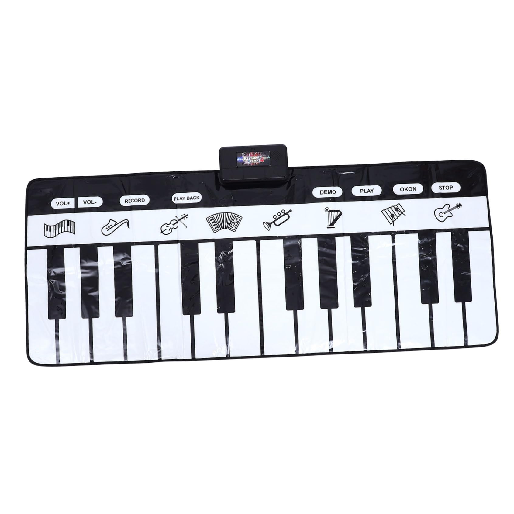 ibasenice Tappeto Musicale Pianoforte Nero Bianco Multifunzione Gioco Educativo per Sviluppo Udito e Movimento Morbido e Sicuro per Ragazzo Ragazza