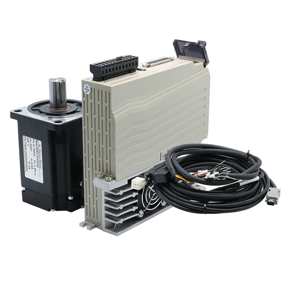 Servomotore 400W 600W 750W 1000W con flangia 60 80 17 Bit Assoluto AC 220V Servo Driver ad alta precisione Servo magnetico 3000-6000RPM (1000W)
