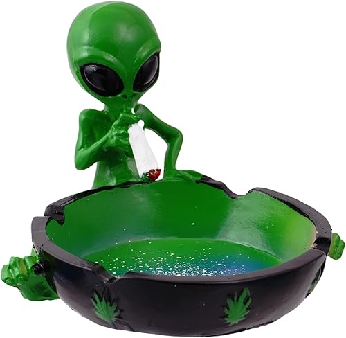 Trendy Zone 21, Ornamento, cenicero para fumar alienígena, decoración del hogar, multicolor, 4 pulgadas