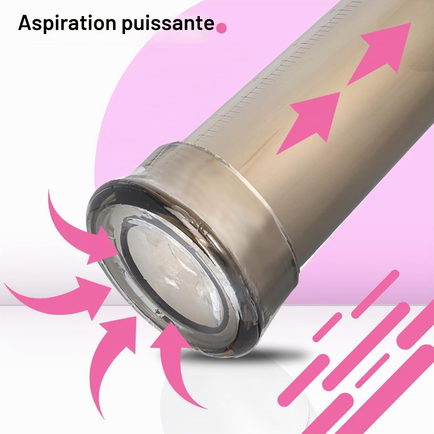 Pompe à Pénis Électrique 33cm Cylindre 22cm ⌀7.5cm Masturbateur Homme Pompes à Pénis Transparent Agrandir Son Pénis avec Haute Puissance d'Aspiration Pompe à Pénis pour Homme penis-vacuum FOPS P02-5
