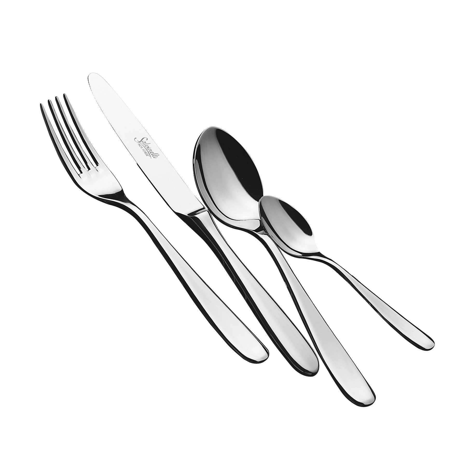 Salvinelli Grand Hotel Set Coltelli da Bistecca Acciaio Inox 18/10, Coltello da Bistecca 12 Pezzi, Spessore 4,0 mm, Made in Italy, Finitura lucida