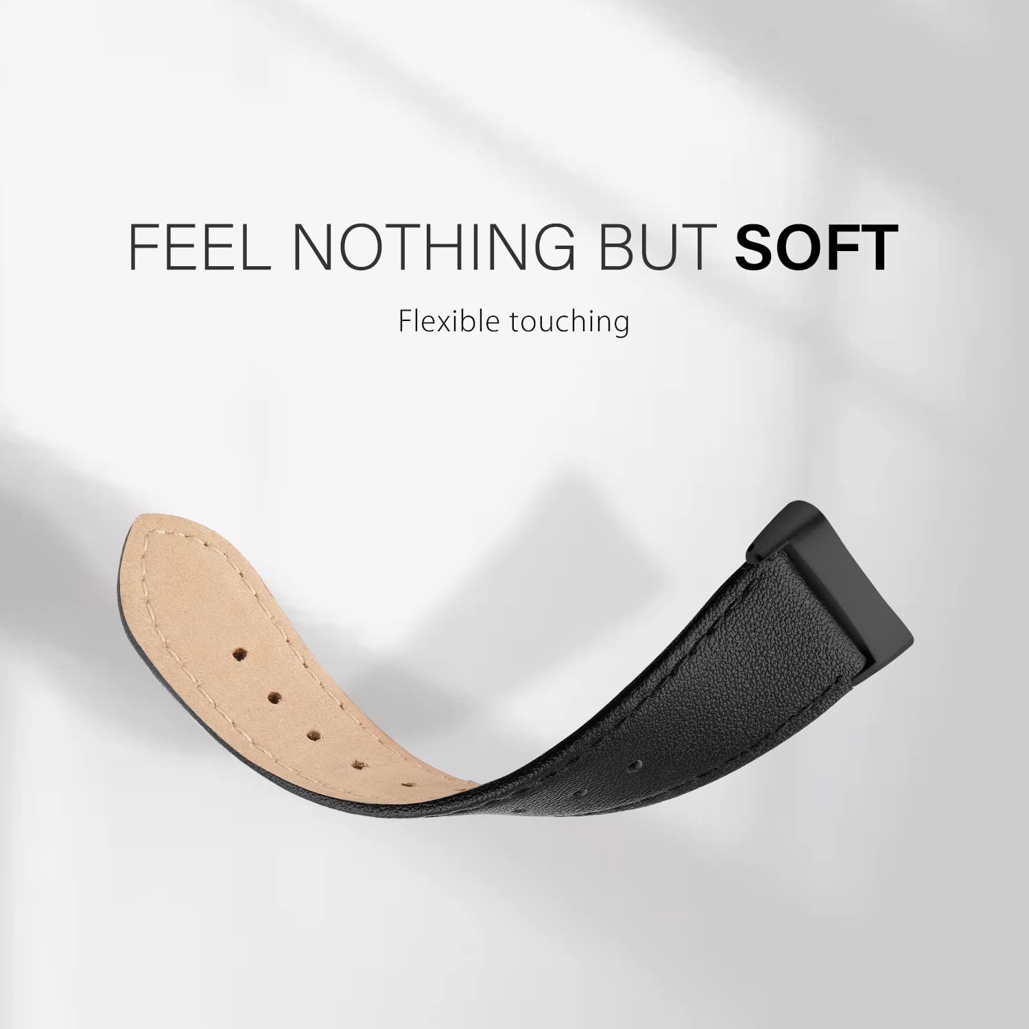 Tuocal Genuine Leather Strap Compatible with Fitbit Charge 6 & 5, Soft Breathable Leather Replacement Strap for Women & Men - Image 6