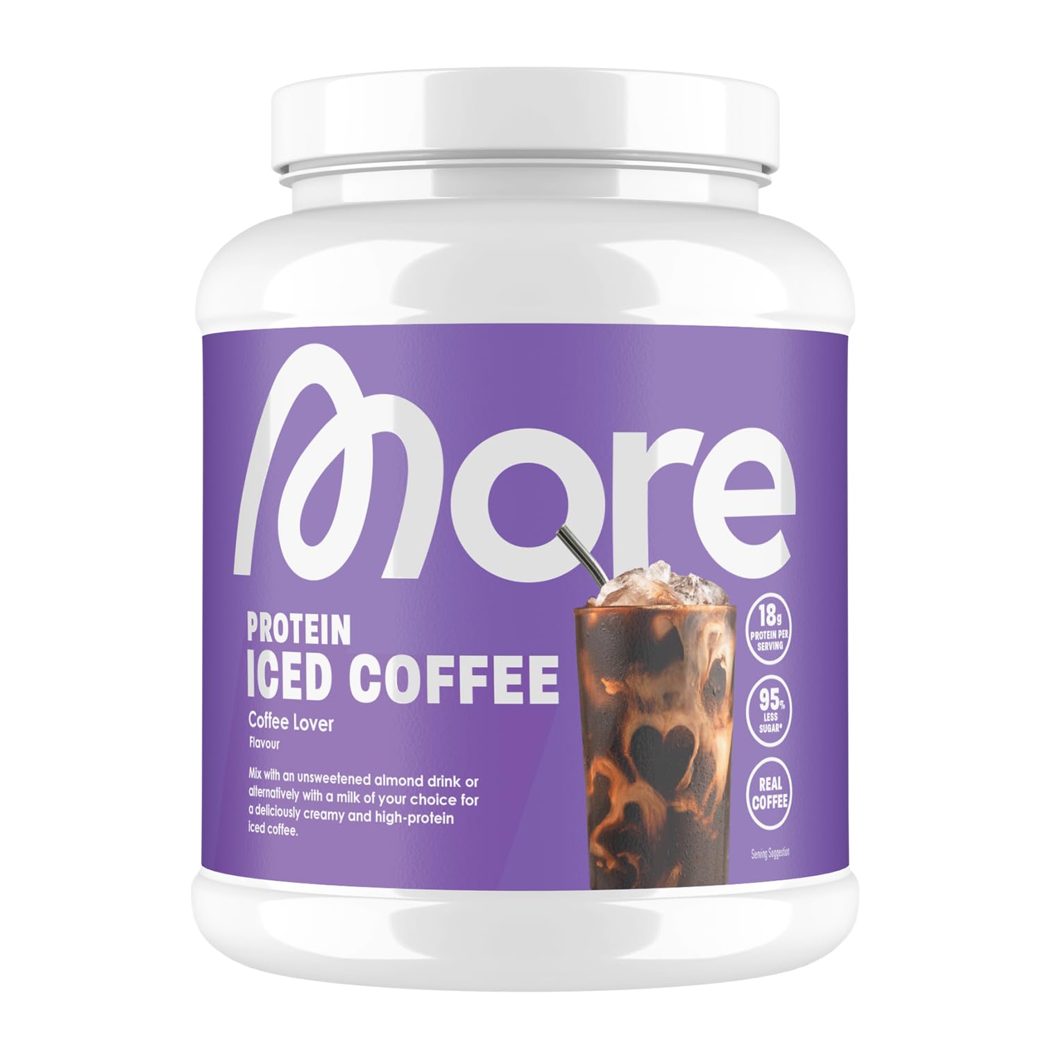 MORE Protein Iced Coffee, 500g, Coffee Lover, Eiskaffee mit wertvollen Proteinen, wenig Zucker und Fett - made in Germany