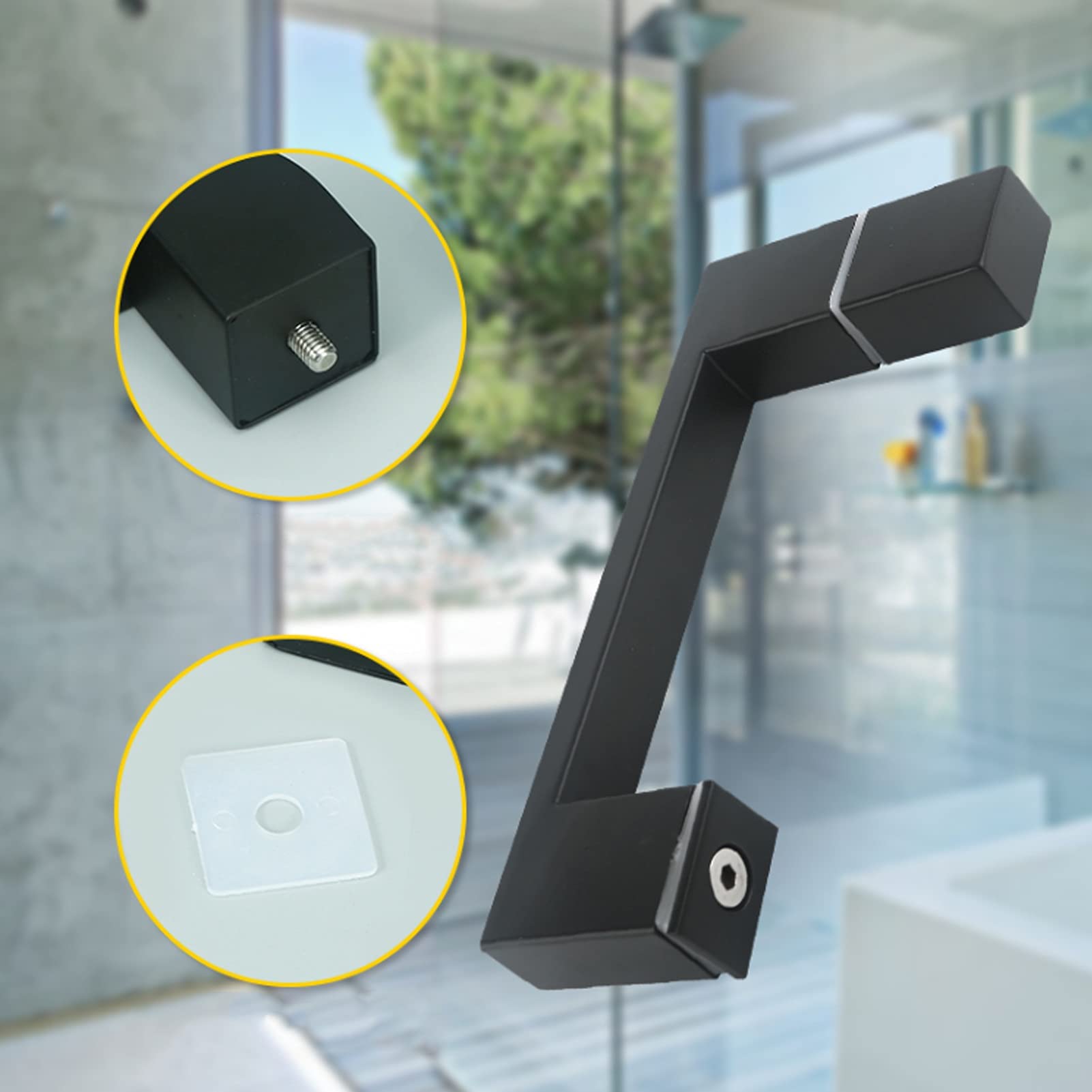 Poignée de porte de salle de bain pour porte en verre, poignée de porte coulissante en acier inoxydable 304, remplace les poignées de porte anciennes ou endommagées (taille : 145 mm) ()
