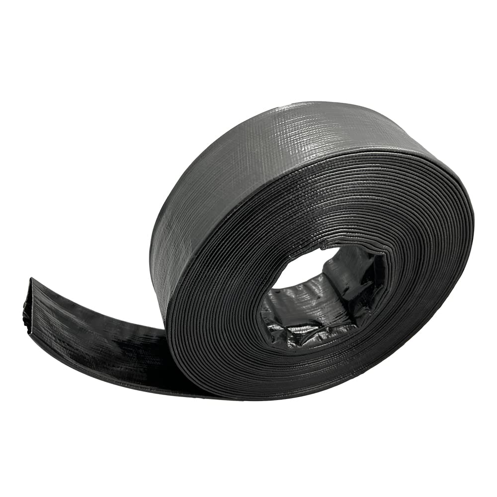 Primal Accessories Commercial Grade Backwash Hose 1.5 inch x 50 feet, 3 Bar / 43.5 psi - Black