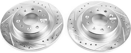 Power Stop AR82197XPR Par de rotores de freno trasero perforados y ranurados