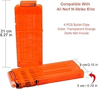 Vista 7 de pinzas para cartuchos de carga rápida, 4 unidades, 12 dardos para Nerf n-Strike Elite Blaster (naranja)