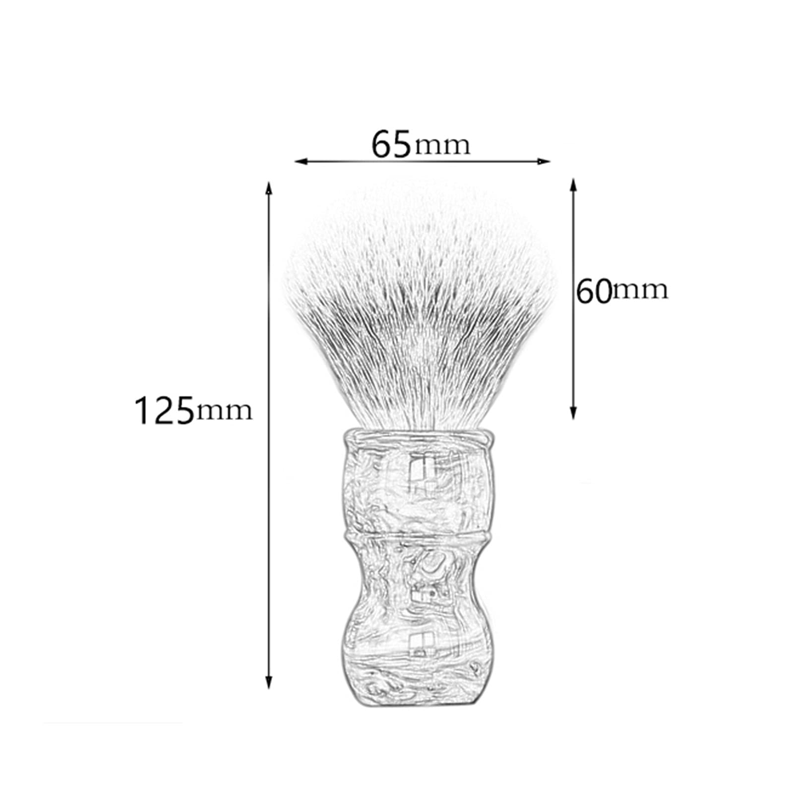 AnSafe Brocha de Afeitar Hecho a Mano Compacto Barba Espuma Cepillo Mango de Resina Pelo de tejón Puro Hombre Brocha de Afeitar húmeda