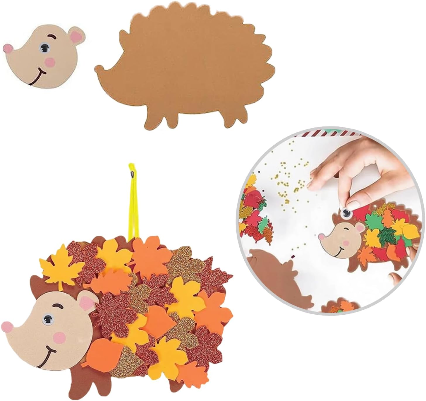 Shurhome Felt Hedgehogs Wall Hanging Accessories for Autumn Handmade Projects Craft and Holiday Homes Decoration Handmade Felt Hedgehog Kits