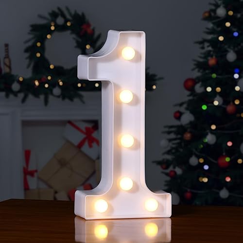 Miniatura 208 de Foaky Número de luz LED decorativo, letrero de número iluminado para luz nocturna, boda, fiesta de cumpleaños, Navidad, hogar, bar, número