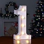 Foaky Decorative Led Marquee Light Up Number, Marquee Light Up Number Sign for Night Light Wedding Birthday Party Christmas Home Bar Decoration Number(1)