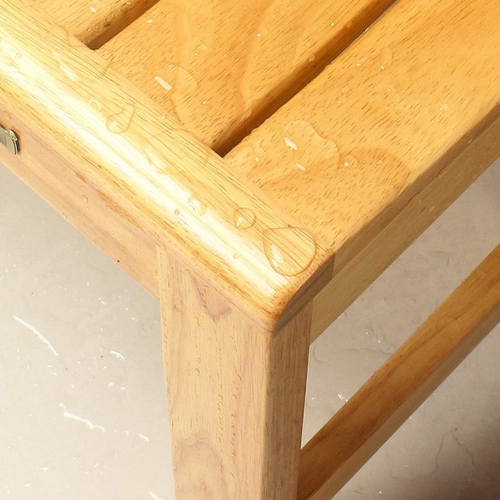 CHEWYNP Bath Seats Bath Stool Bath Stool Oak Bathroom Stool Wooden Stool Waterproof Antiseptic Multi-Purpose Footstool Shower Stool Low Stool with Waterproof Slat Type Sitting Surface