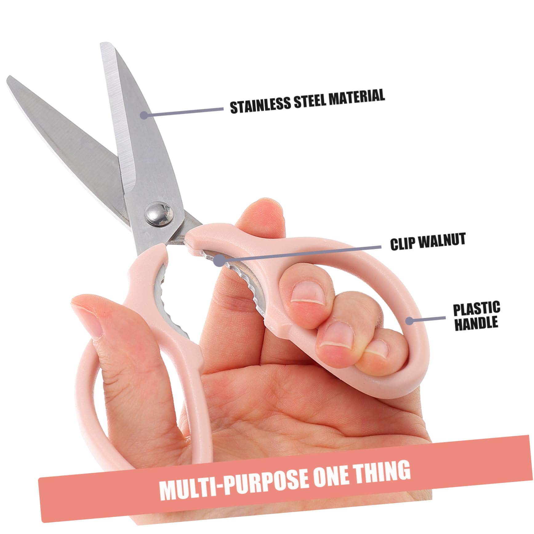 BRIGHTFUFU Easy-clean Kitchen Scissor Sturdy Design Portable Food Shear Multi-function Peeler