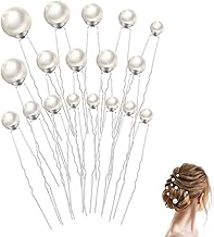 YFFSFDC U Pin Hairpin Pearl, Hair Ornament, Pearl Pin Diameter 0.3 - 0.8 inches (8 - 20 mm), Hair Accessories, Parties, Weddings, Graduation Ceremonies, Coming-of-age Ceremonies, Kimono Dresses,