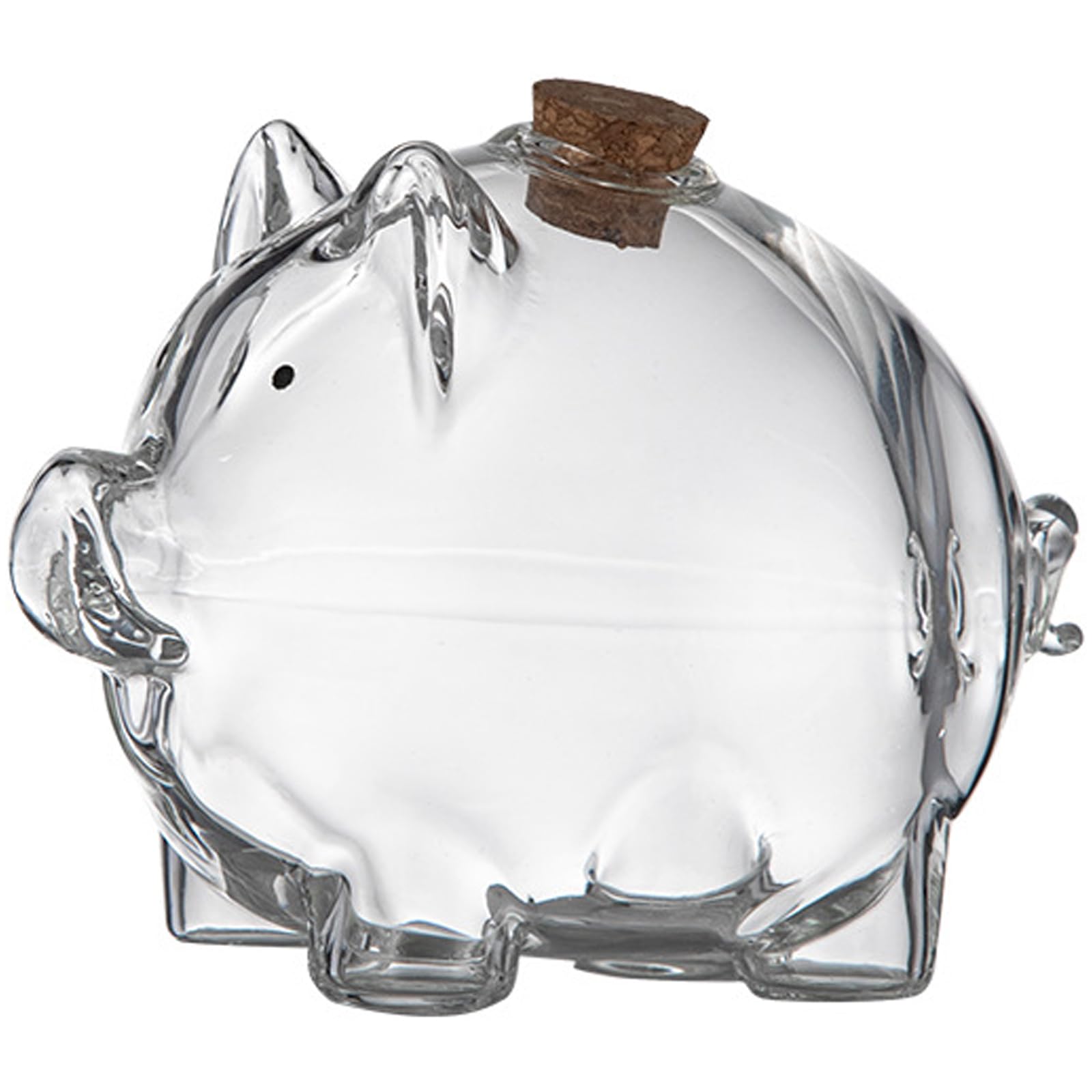 Ginwrek clear piggy bank for adults Clear Piggy Bank, High Borosilicate Pig Coin For Gold Beans Storage, Cute Desktop Decor & Savings Jar For Kids And Adults