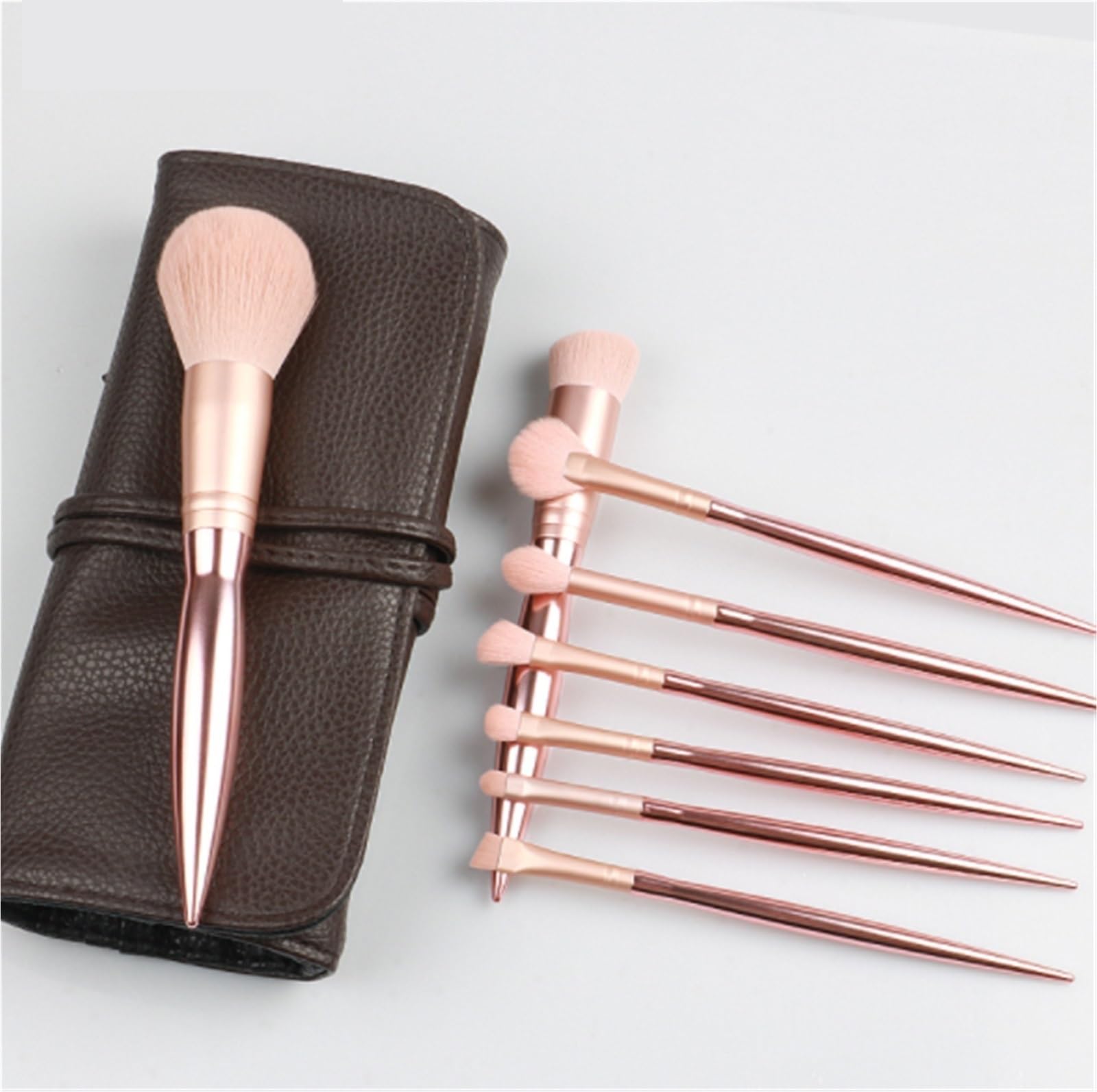 Pinceaux Maquillages Ensemble De Pinceaux De Maquillage 8 Pièces Pinceau Doux for Poudre, Blush Et Pinceau Contour du Visage Pinceaux Cosmétiques(Pink-Brush Pack)