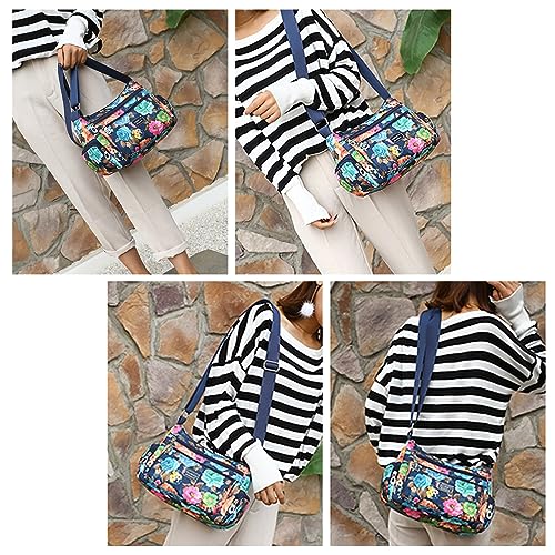 Image of NOTAG Crossbody Bags for Women Nylon Shoulder Bag Floral Multi-Pocket Purses and Handbags