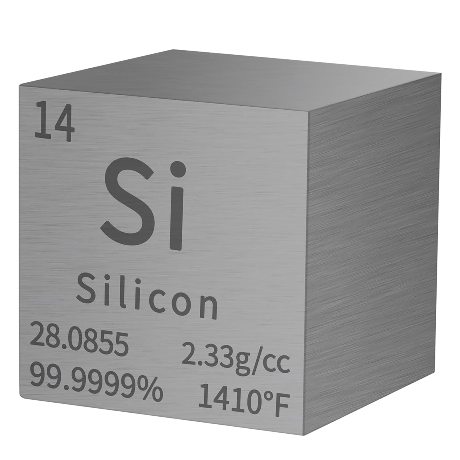 1 Inch Silizium Würfel 25,4 mm Metall Dichte Würfel reines Metall hohe Dichte Element Würfel für Element Sammlungen Labor Experiment Material Hobbys