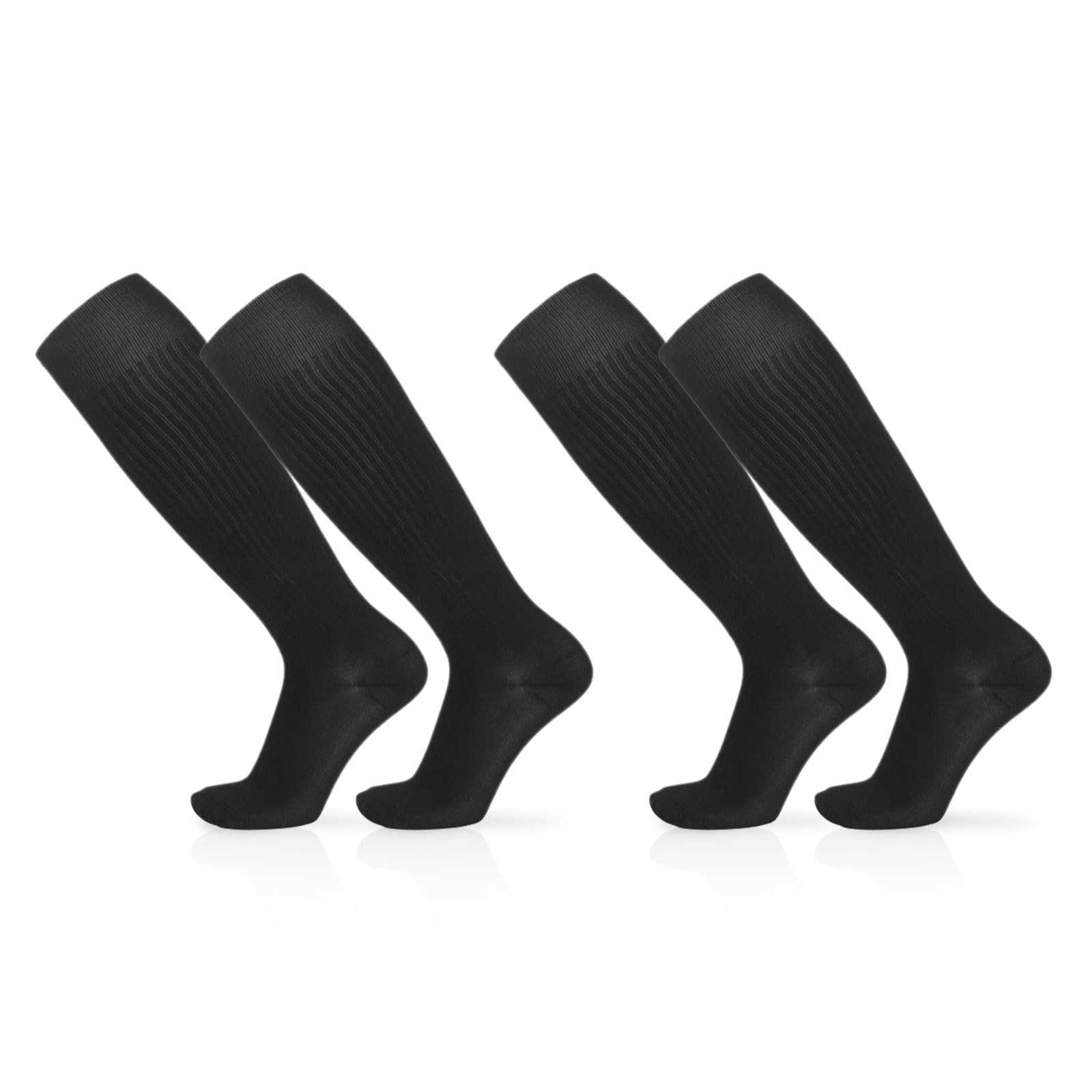 EUPSIIU 2 Pares Medias de Fútbol Largos para Niños Calcetines Deportivos de Niños Largo Tubo de Calcetines, Calcetines de Fútbol, Baloncesto, Rugby, Correr, Niños Niñas 5-13 Años (Negro)