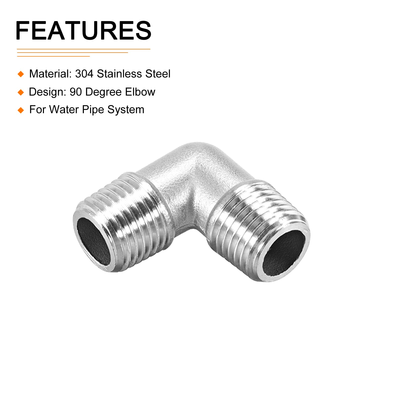 DTGN 1/4BSPT x 1/4BSPT(Male x Male) 90 Degree Pipe Fitting, 2Pack, Good for Water Pipe System - Image 3