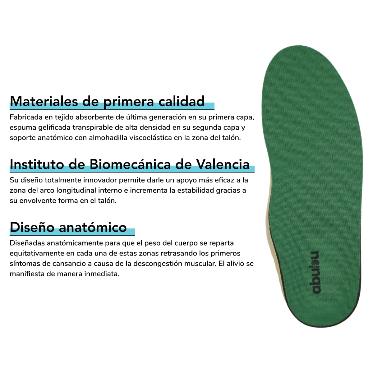 Plantillas Fascitis Plantar Anatómicas Abubu 42-43