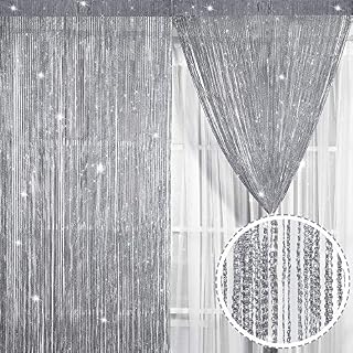 Norme 2 Pieces 100centimeter 200centimeter Glitter String Curtain Panels Cotton String Curtain Panels Window Door Fly Screen Curtains (Style D)