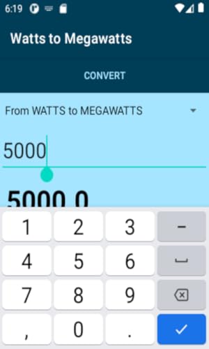Watts to Megawatts Conversion Calculator