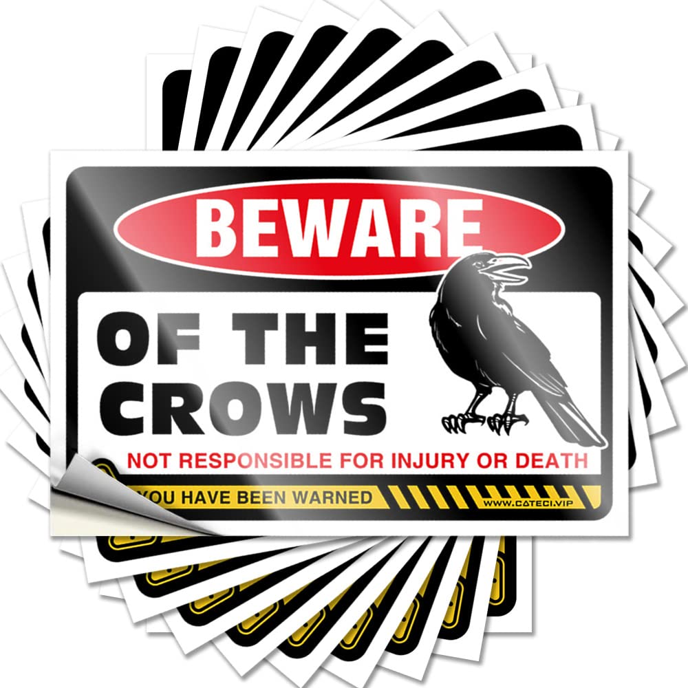 Rock Tattoo Aesthetic Decals, Birthday Cute Pattern Design for Inside Notebook | Case Removable Vinyl Beware of Crows(8X12CM)