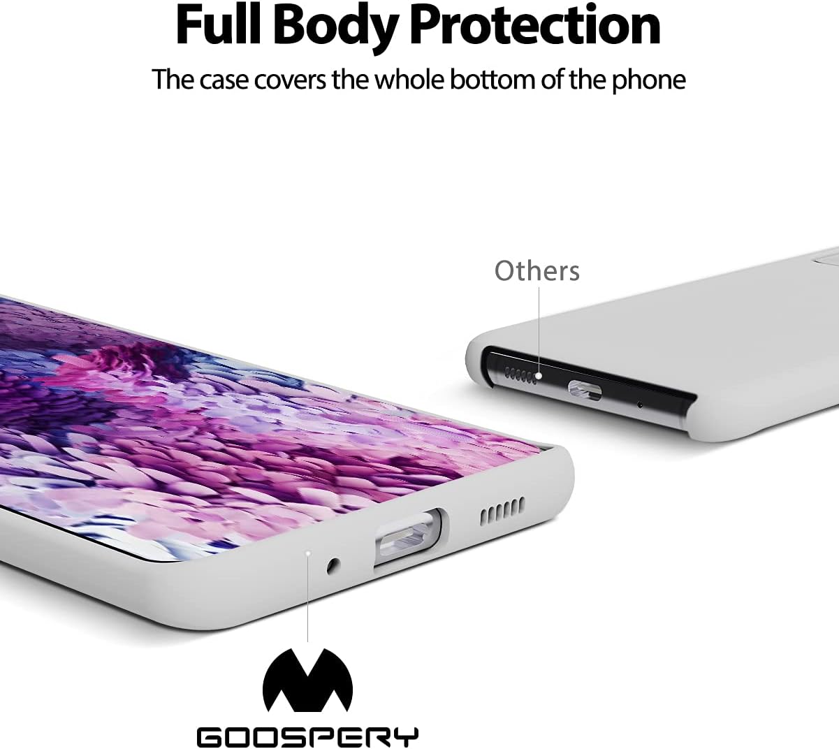 GOOSPERY Liquid Silicone Case for Samsung Galaxy S20 Plus (2020) Jelly Rubber Bumper Case with Soft Microfiber Lining - Stone