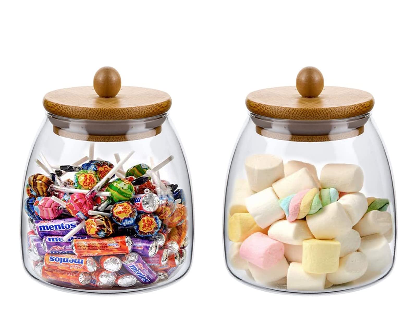 BLACKSTONE Glass Jar Canister with Bamboo Lid Kitchen Container YK4113 SET of 2 Pcs (800 ML)