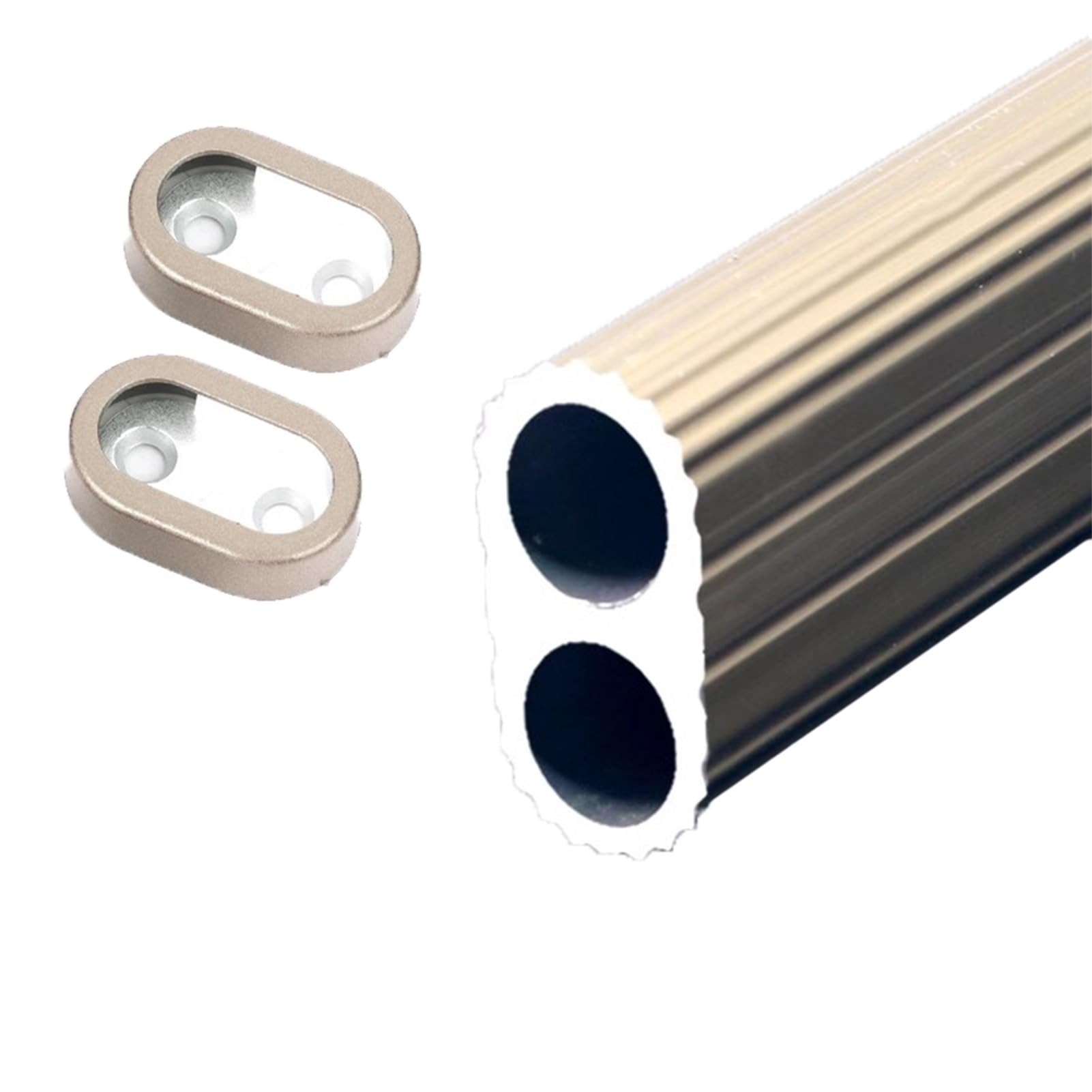 Wardrobe Rail, Clothes Rail Pole Wardrobe Rail Oval closet rods for hanging clothes, Aluminium Clothing Hanger Storage pole, Heavy Duty wardrobe tubes(Champagne,70cm/2.3ft)