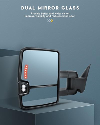 Vista 81 de OCPTY Espejos de remolque para Gmc C2500 1988-2000 para GM 1988-2000 para Chevy para Gmc 1988-2001 para Gmc C/K 1500/2500 Suburban/Yukon 1992-1999