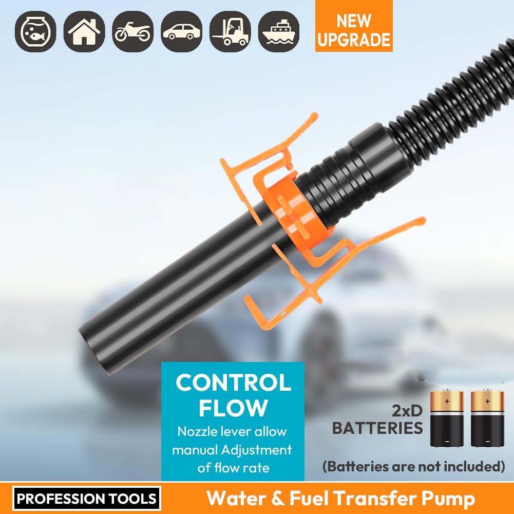 Pompa Elettrica Per Liquidi 2.4 GPM - Alimentazione A Batteria - Per Benzina, Olio E Acqua - Foto 4