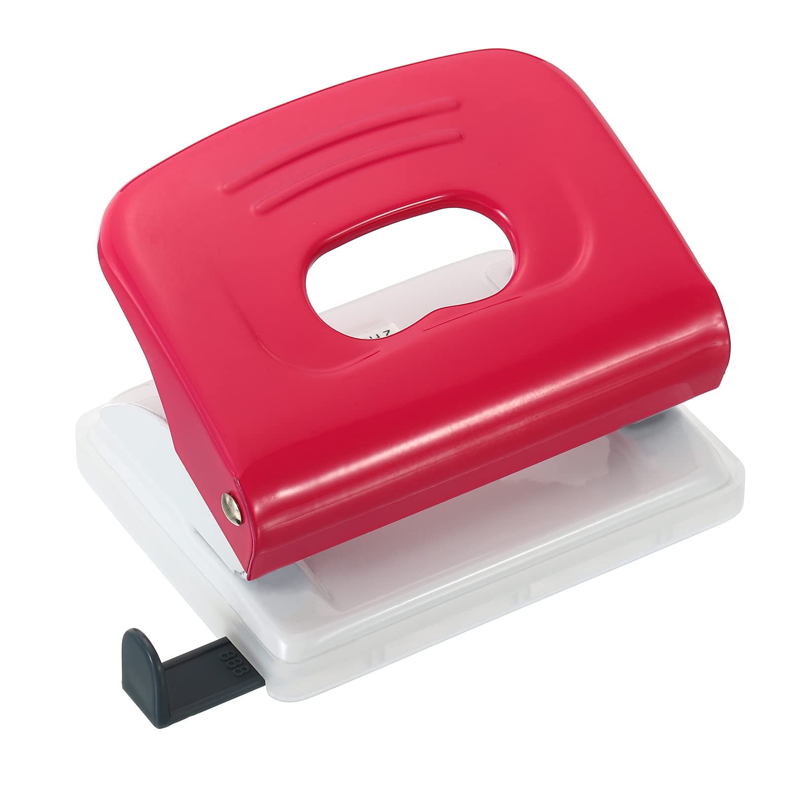 PATIKIL 1/4" 2 Hole Paper Punch, Metal Hole Puncher 10 Sheet Punch Capacity Adjustable Hole Punch for Office and Home Supplies Red