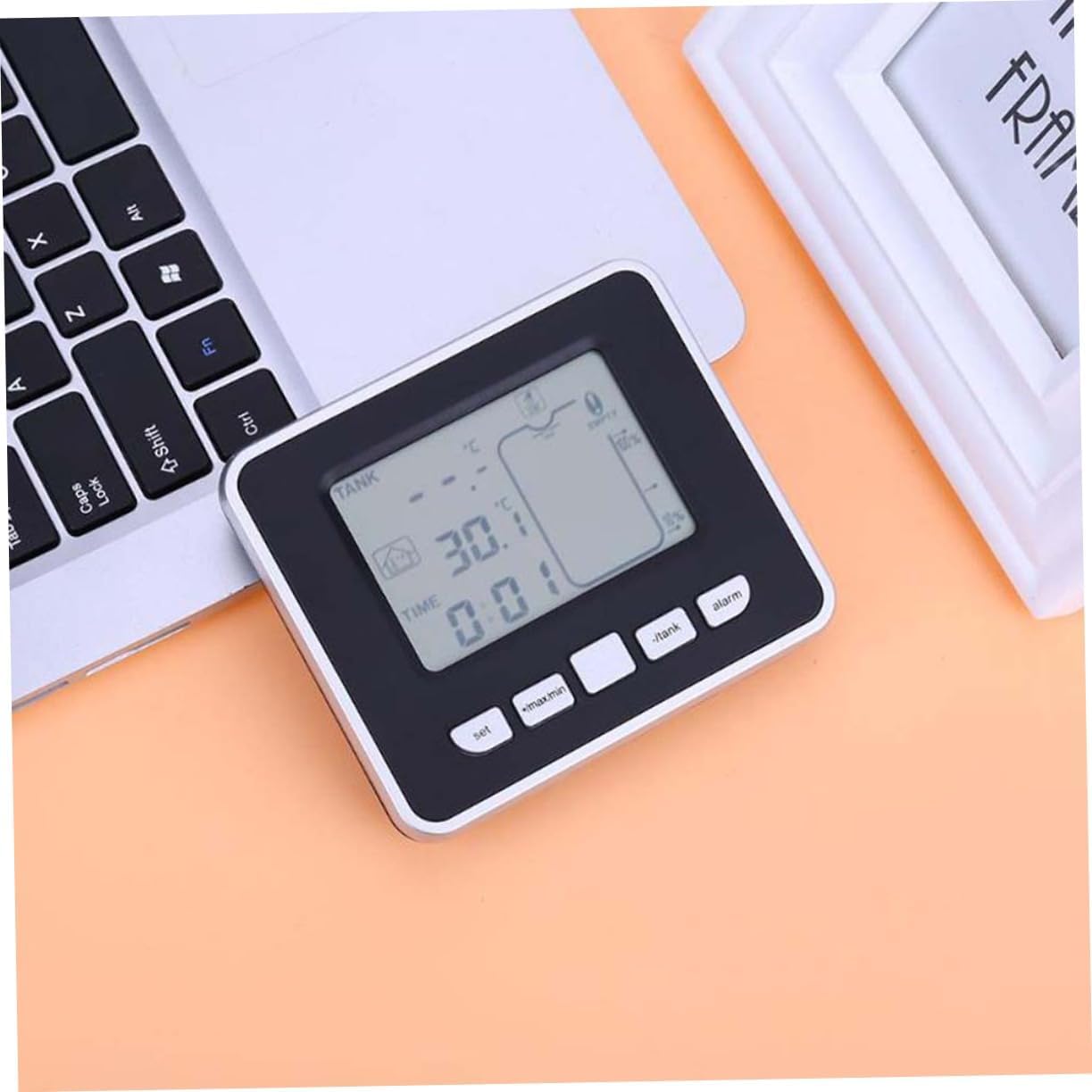 Gadpiparty 0.5m Water Level Sensor Tank Gauge Depth Smart Temperature Monitor Range Liquid Level Ultrasonic Graphical Display Alarm System