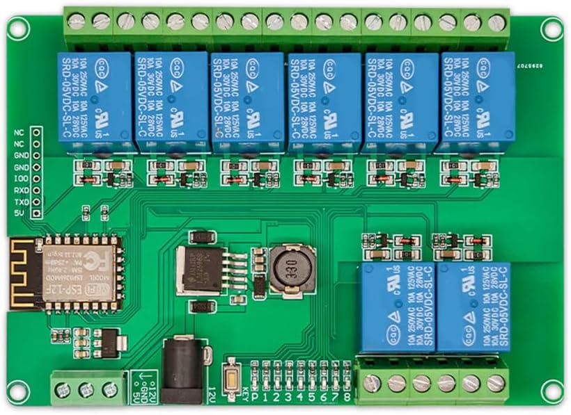 8-CH Relay Module DC12-24/5V Power Supply Onboard ESP-12F WiFi Module for ESP8266 Secondary Development