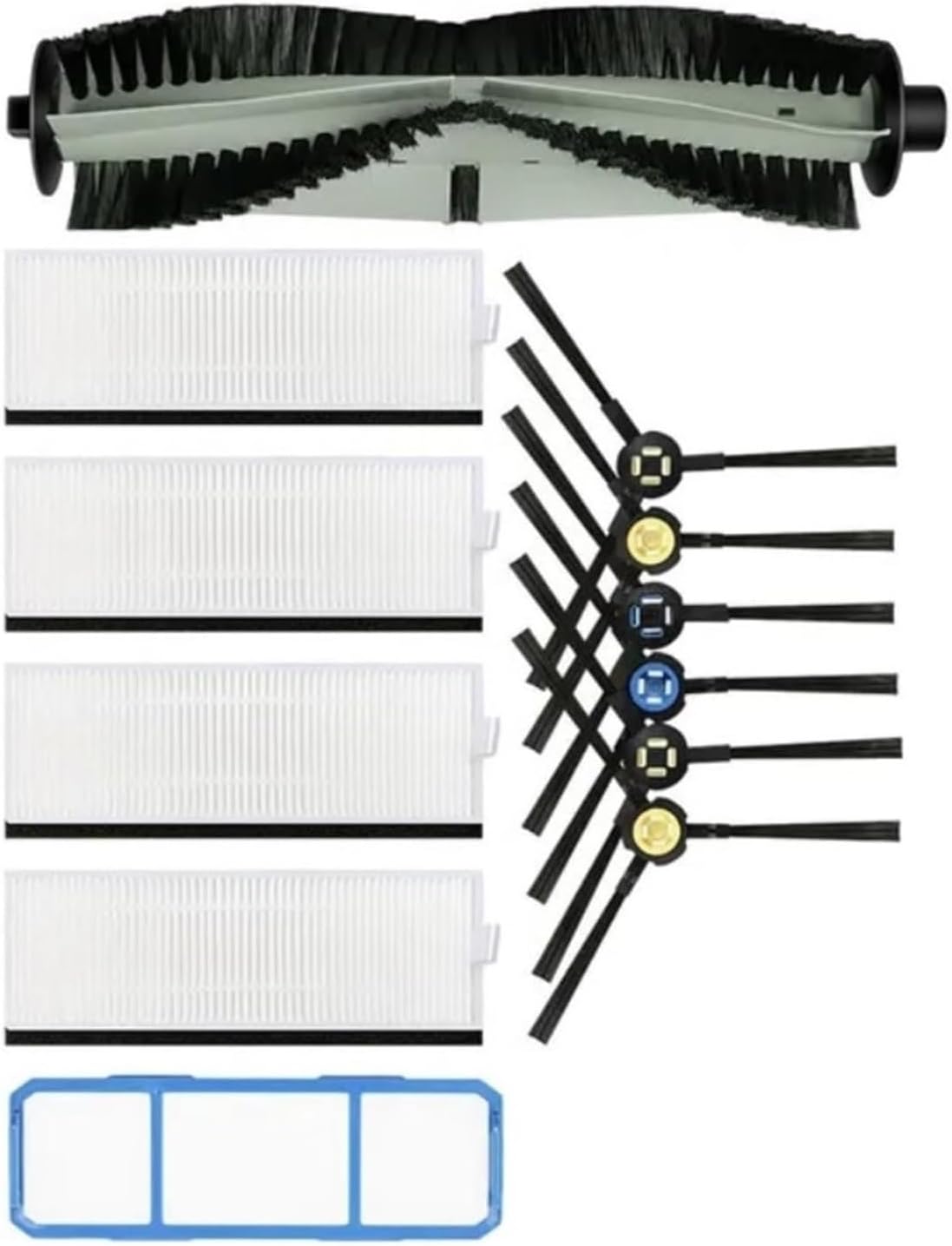 Vacuum Cleaner Main Brush, Side Brush, HEPA Filter, Pre-Filter, Compatible with ILife, A7/A9S, Robot Vacuum Cleaner Parts, Replacement Parts(Set)