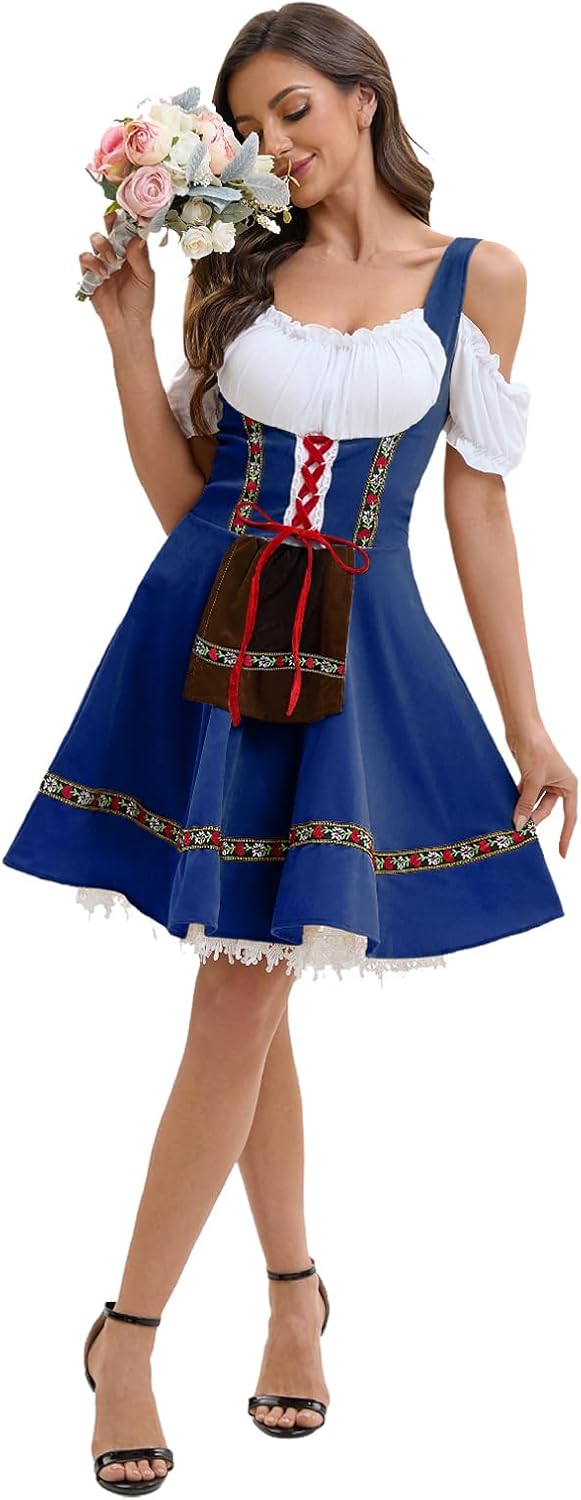 Oktoberfest Costume for Women Dirndl Dress for German Traditional Bavarian Outfits