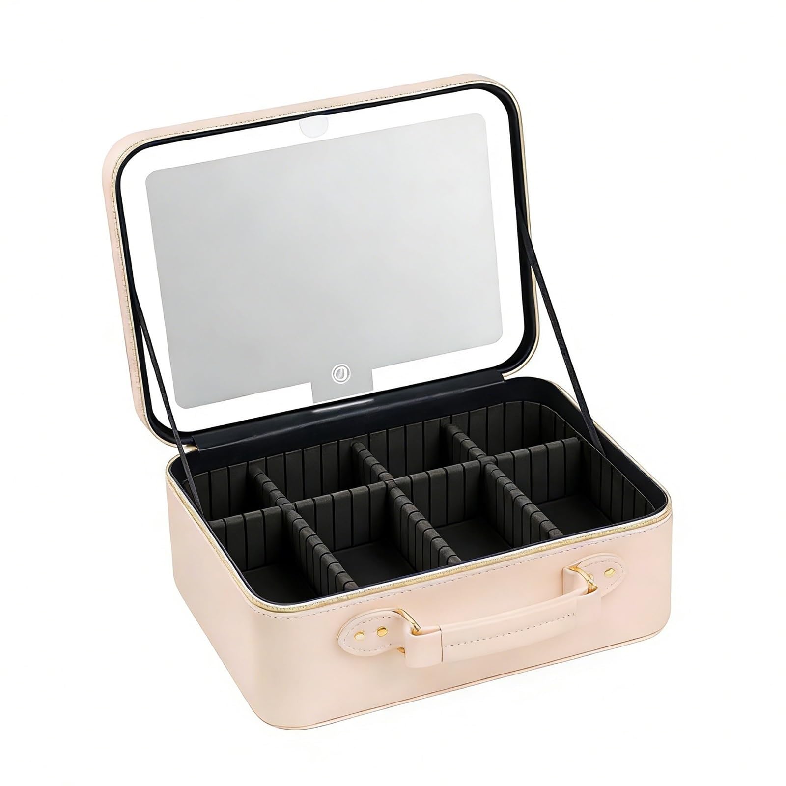 Miroir lumineux 3 modes et grande capacité pour cette trousse maquillage voyage