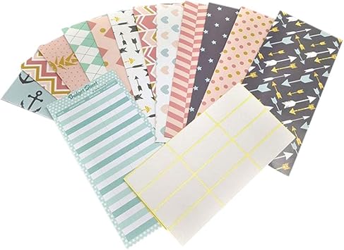 Amazon 現金用封筒 12パック お金用封筒 12枚 バジェットプランナー 空白フォーム 1枚 ステッカーペーパー 再利用可能 予算封筒 かわいい キャッシュエンベロープシステム財布 ビジネス封筒 文房具 オフィス用品