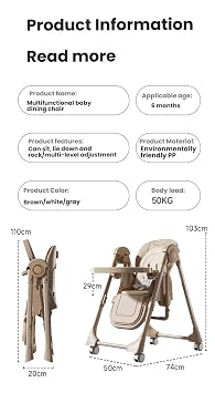 2-in-1 Dining Fashion and Swing Mode Baby High Chairs Multifunctional Baby High Chair Toddler Dining Room Chair Foldable Convertible with 6 Adjustable Heights and 3 Reclining Positions