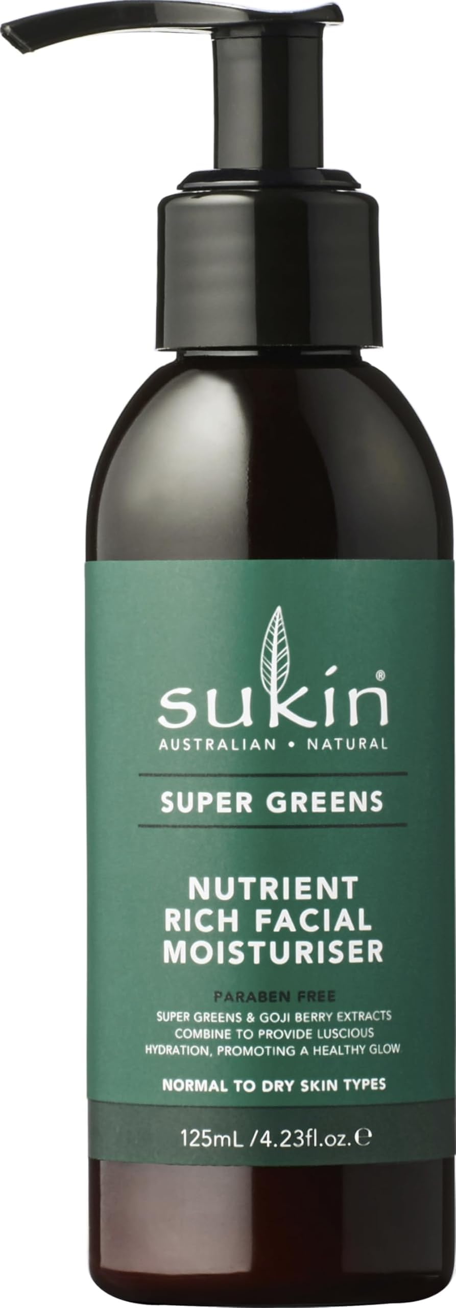 Sukin Super Greens Nutrient Rich Facial Moisturiser, 4.23 Fluid Ounce (Pack of 1)